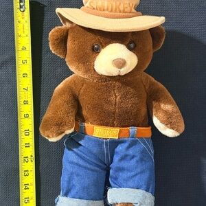 Vintage Three Bears Inc. Smokey Bear Plush Bear 14 in with Hat & Jeans